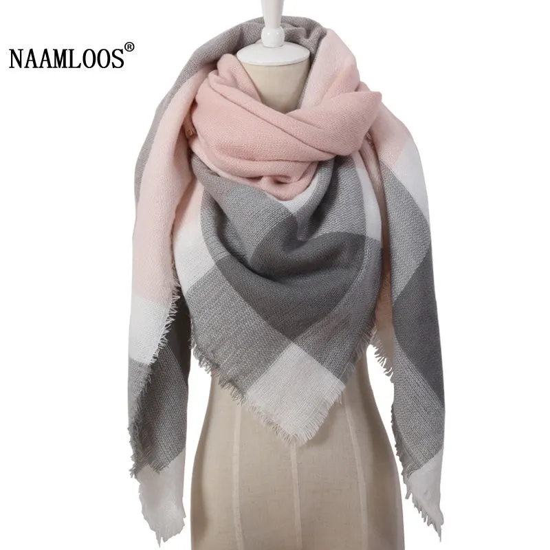 2017 Winter Brand Designer Triangle Scarf Women Shawl Cashmere Autumn Plaid Wool Scarves Blanket Wholesale Drop shipping OL082