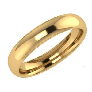 4mm Men's Wedding Ring Yellow Gold Comfort Fit