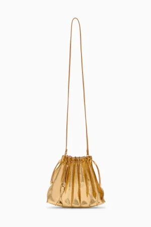 Adria Pleated Wave Crossbody - Gold Python