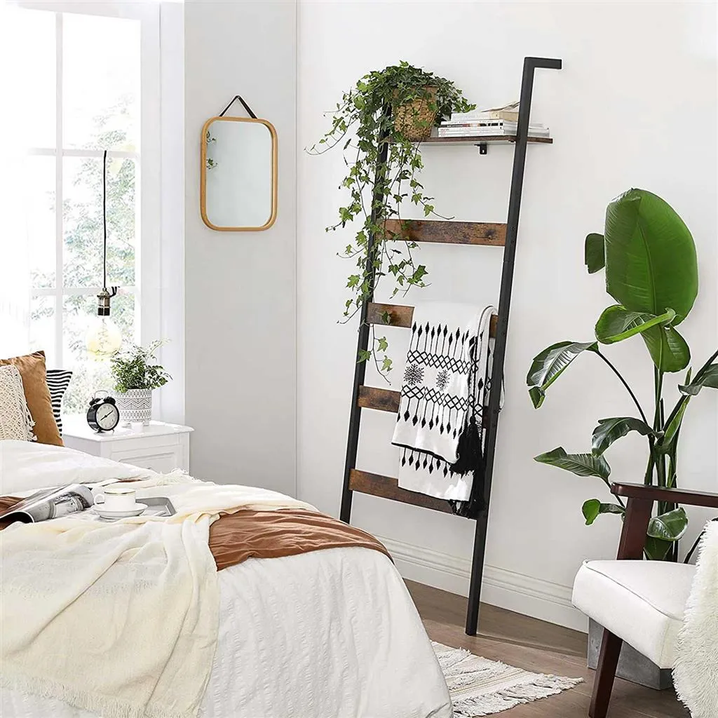 Blanket Ladder Wall-Leaning Shelf