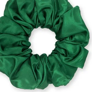 Bridal Satin Scrunchies King Size XXL Oversized Ponytail Holder Made in the USA Hunter