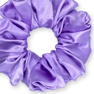 Bridal Satin Scrunchies King Size XXL Oversized Ponytail Holder Made in the USA Purple Light