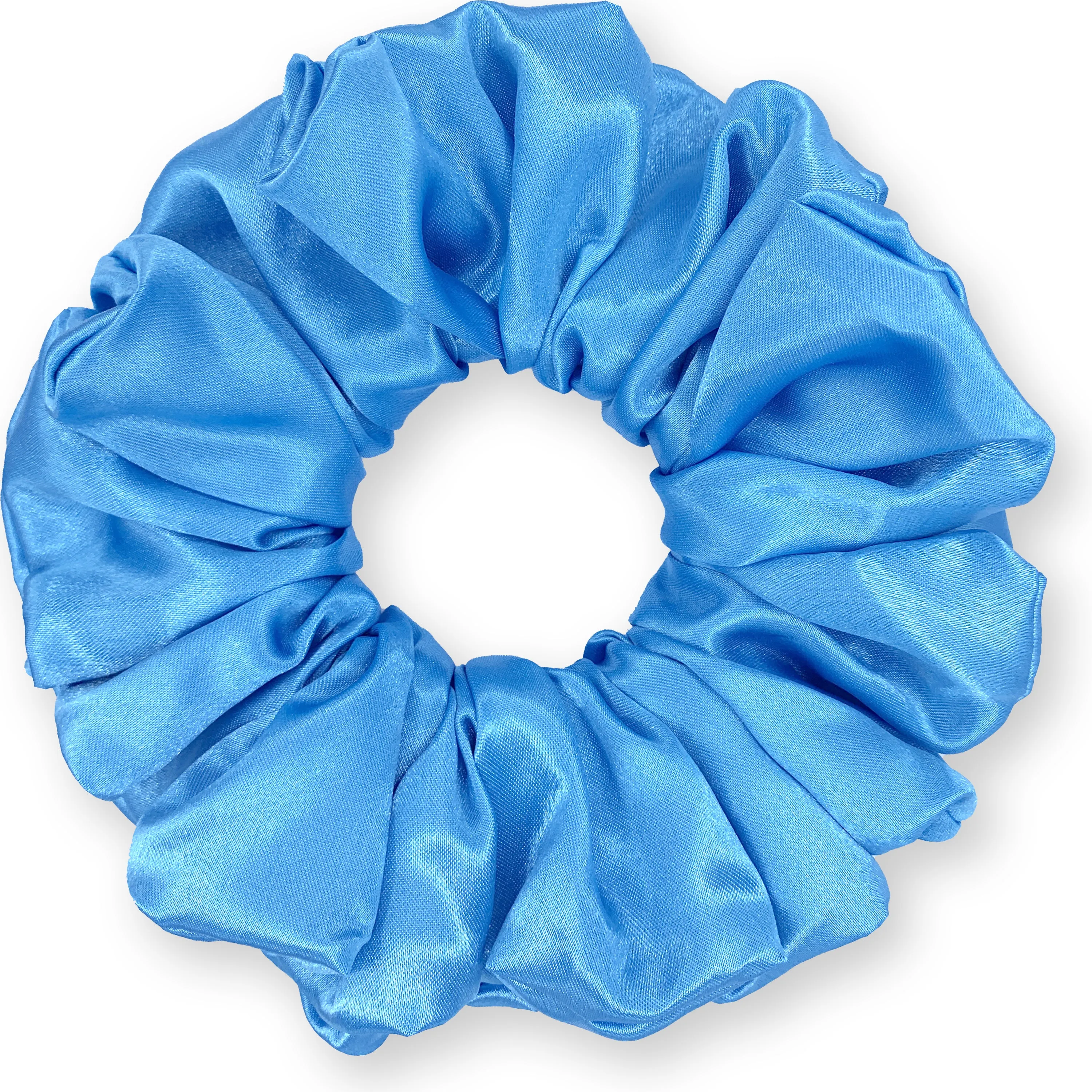 Bridal Satin Scrunchies King Size XXL Oversized Ponytail Holder Made in the USA Turquoise