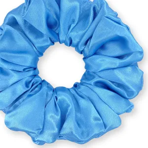 Bridal Satin Scrunchies King Size XXL Oversized Ponytail Holder Made in the USA Turquoise