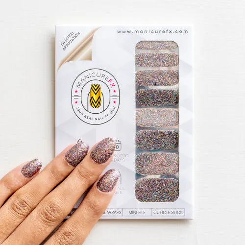 Brown Glitter Nails - Bright Galaxy - Nail Wraps (Standard)