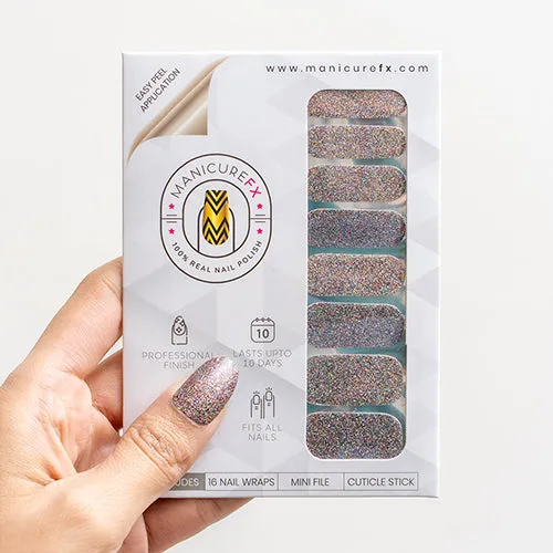 Brown Glitter Nails - Bright Galaxy - Nail Wraps (Standard)