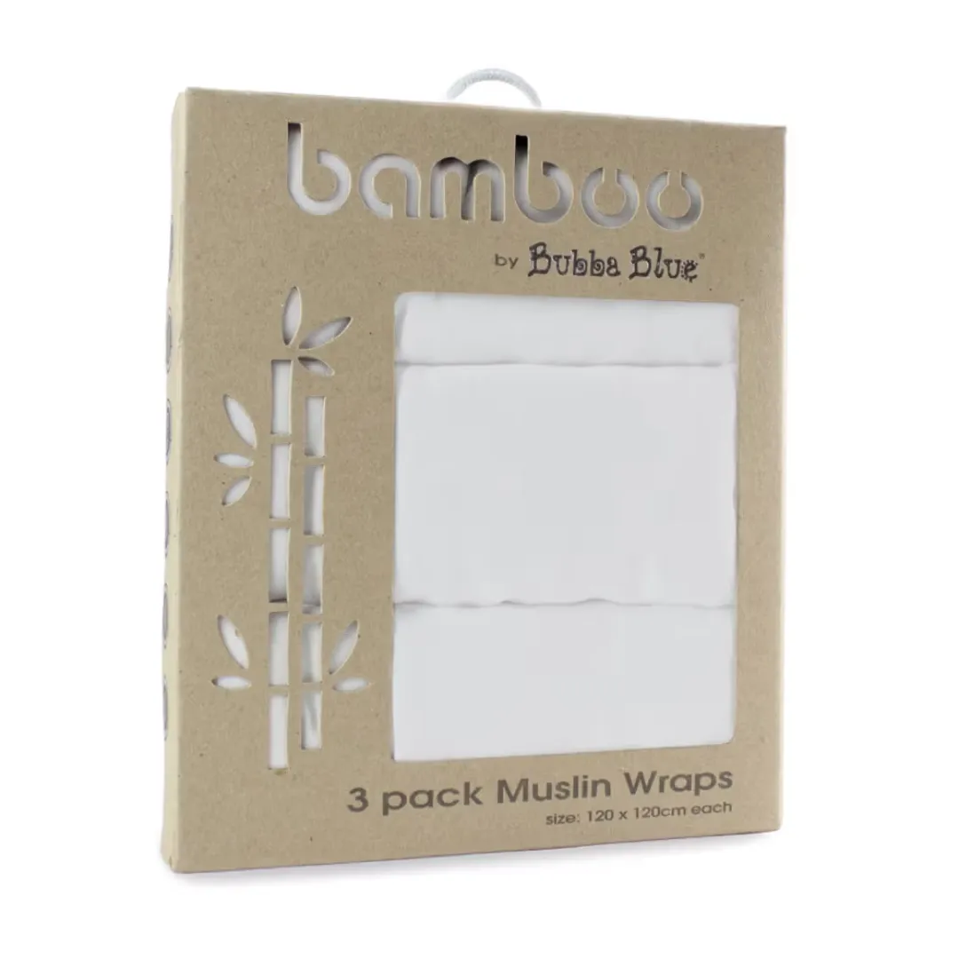 Bubba Blue Bamboo Muslin Wrap 3 Pack (120x120cm)