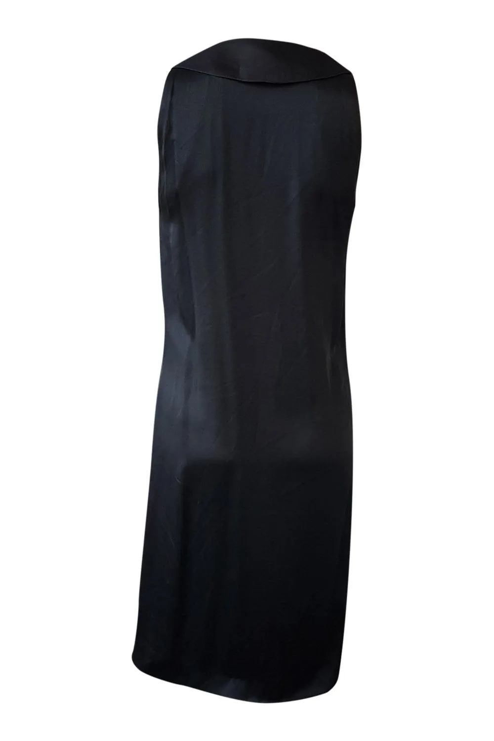 CHARLES JOURDAN Vintage Black Sleeveless Wrap Dress (UK 14)