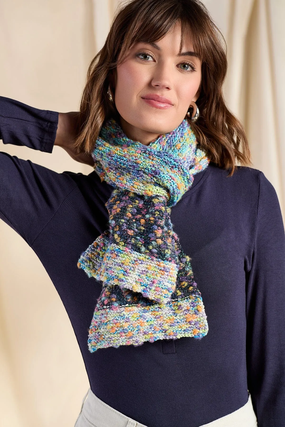 Color Blocked Scarf in Tango