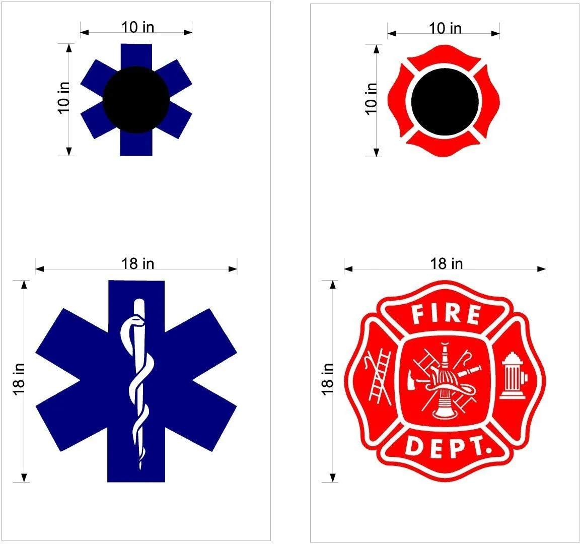 Cornhole Boards Decals Fire EMS EMT Fireman Fighter Sticker 10B