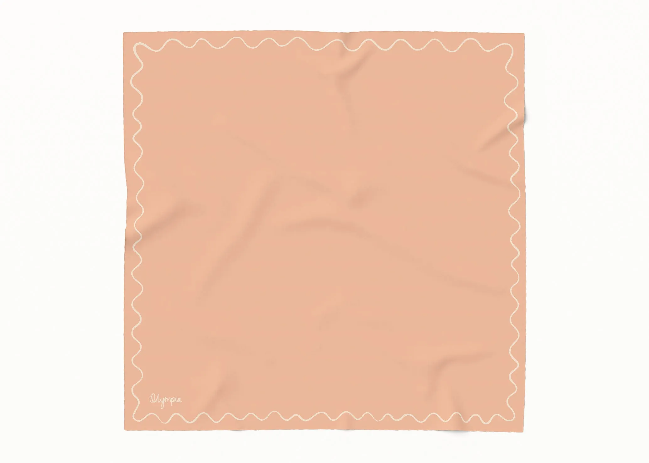 Emilia Washed Apricot Silk Cotton Scarf - 54x54cm