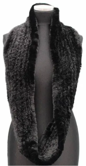 Faux Fur Infinity Scarf - Black