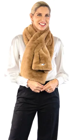 Faux Fur Scarf- Camel