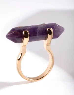 Gold Amethyst Shard Ring