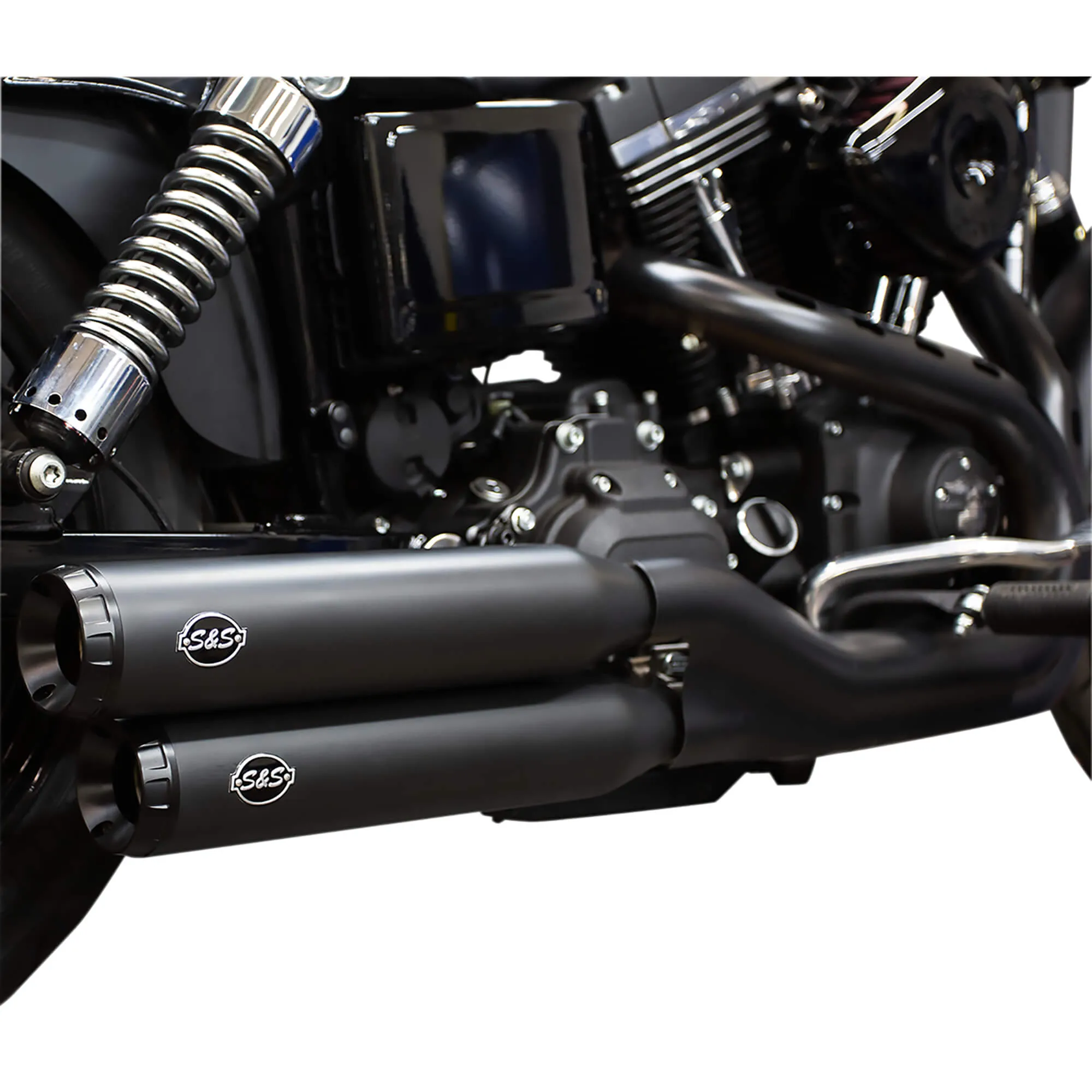 Grand National Slip-On Mufflers - Black - 2008-2017 Harley-Davidson FXDF 2010-2017 FXDWG