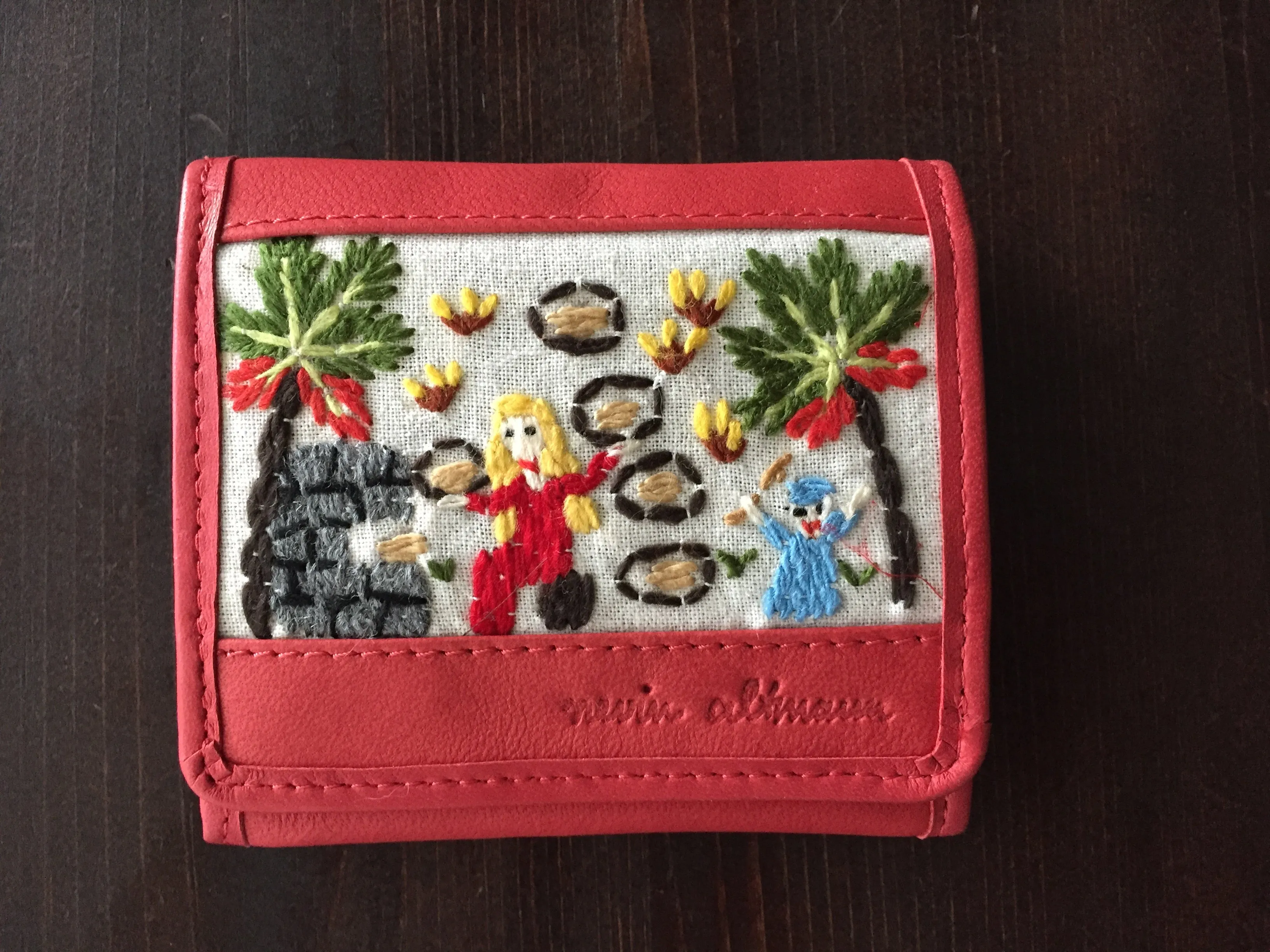 Handmade Leather Wallet with Hand Embroidery - Euro Wallet