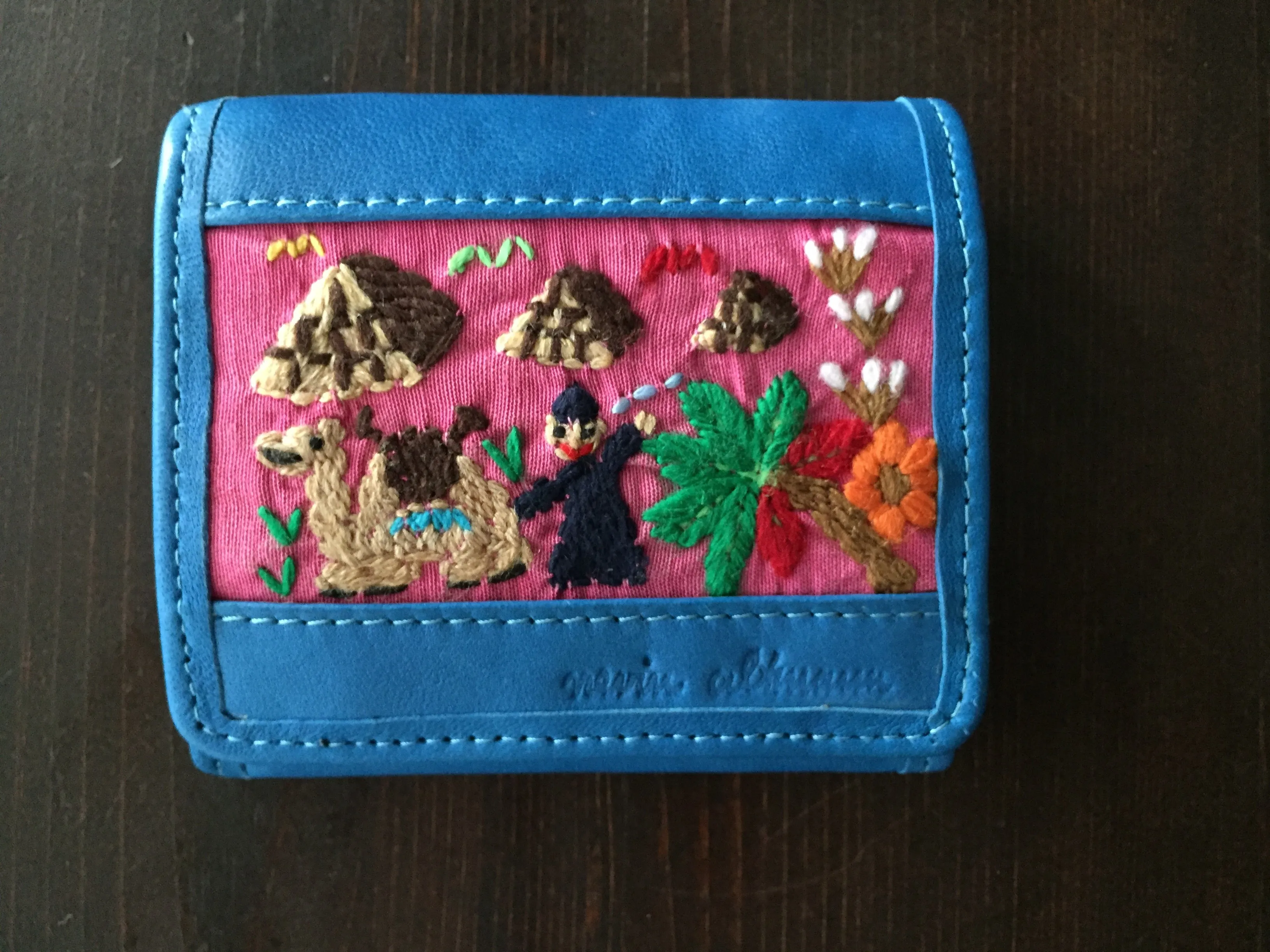 Handmade Leather Wallet with Hand Embroidery - Euro Wallet