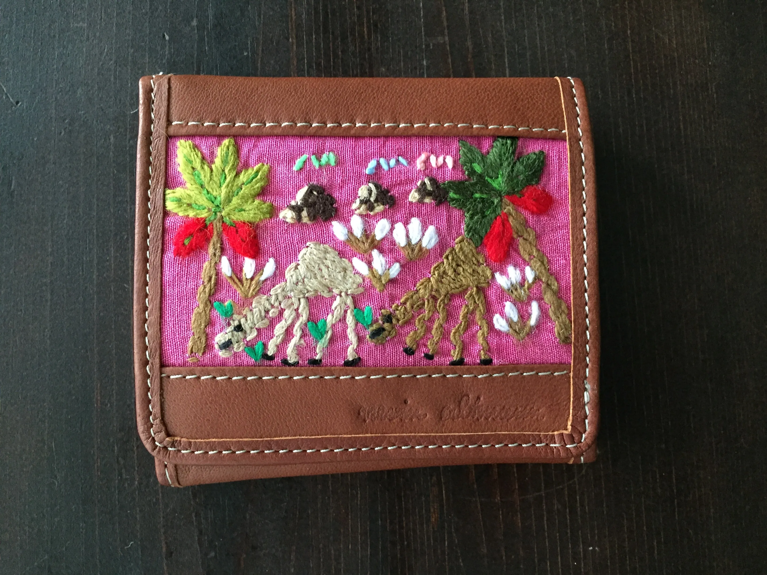 Handmade Leather Wallet with Hand Embroidery - Euro Wallet