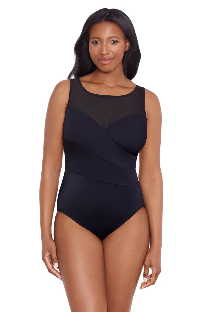 LONGITUDE NIGHT GALA MESH HIGH NECK ONE PIECE