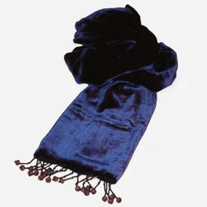 NAVY BLUE VELVET SCARF