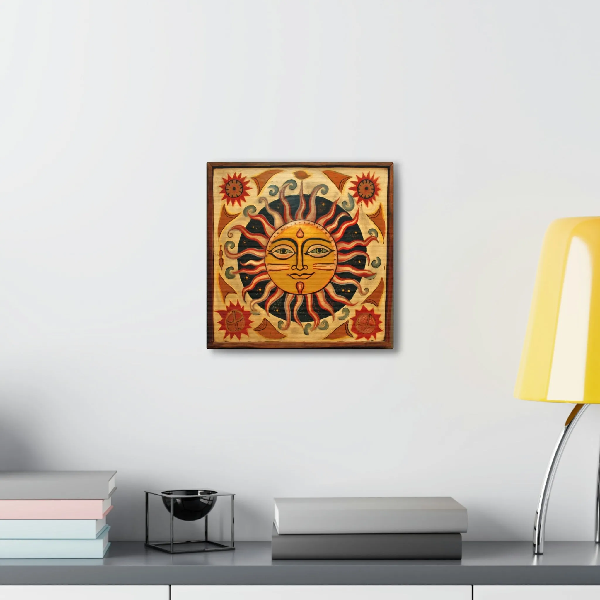 Rustic Folk Celestial Sun Canvas Gallery Wraps - Perfect Gift for Your Country Farm Friends