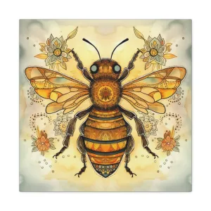 Rustic Folk Honey Bee Canvas Gallery Wraps - Perfect Gift for Your Country Farm Friends