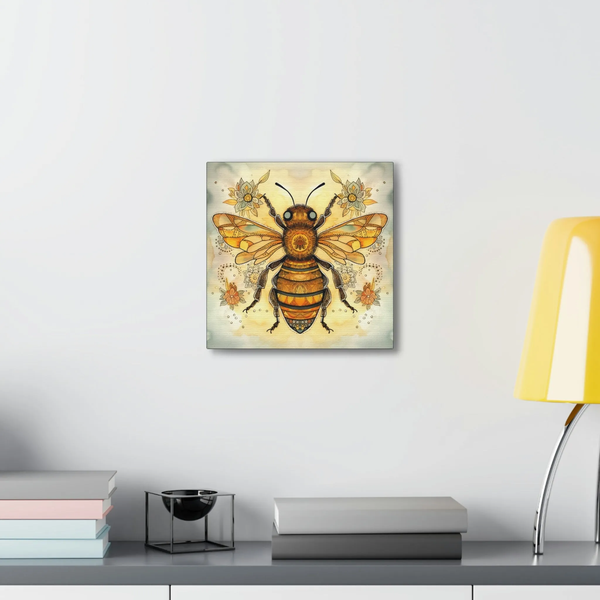 Rustic Folk Honey Bee Canvas Gallery Wraps - Perfect Gift for Your Country Farm Friends