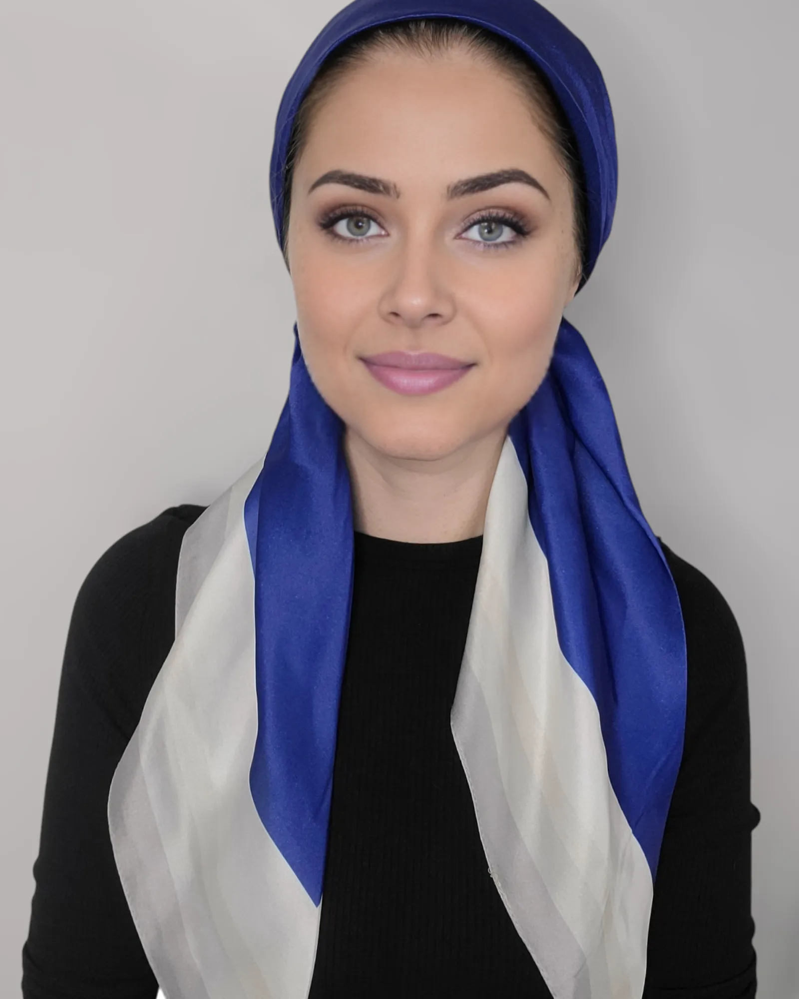 Satin Solid Adjustable Pretied Scarf With Borders