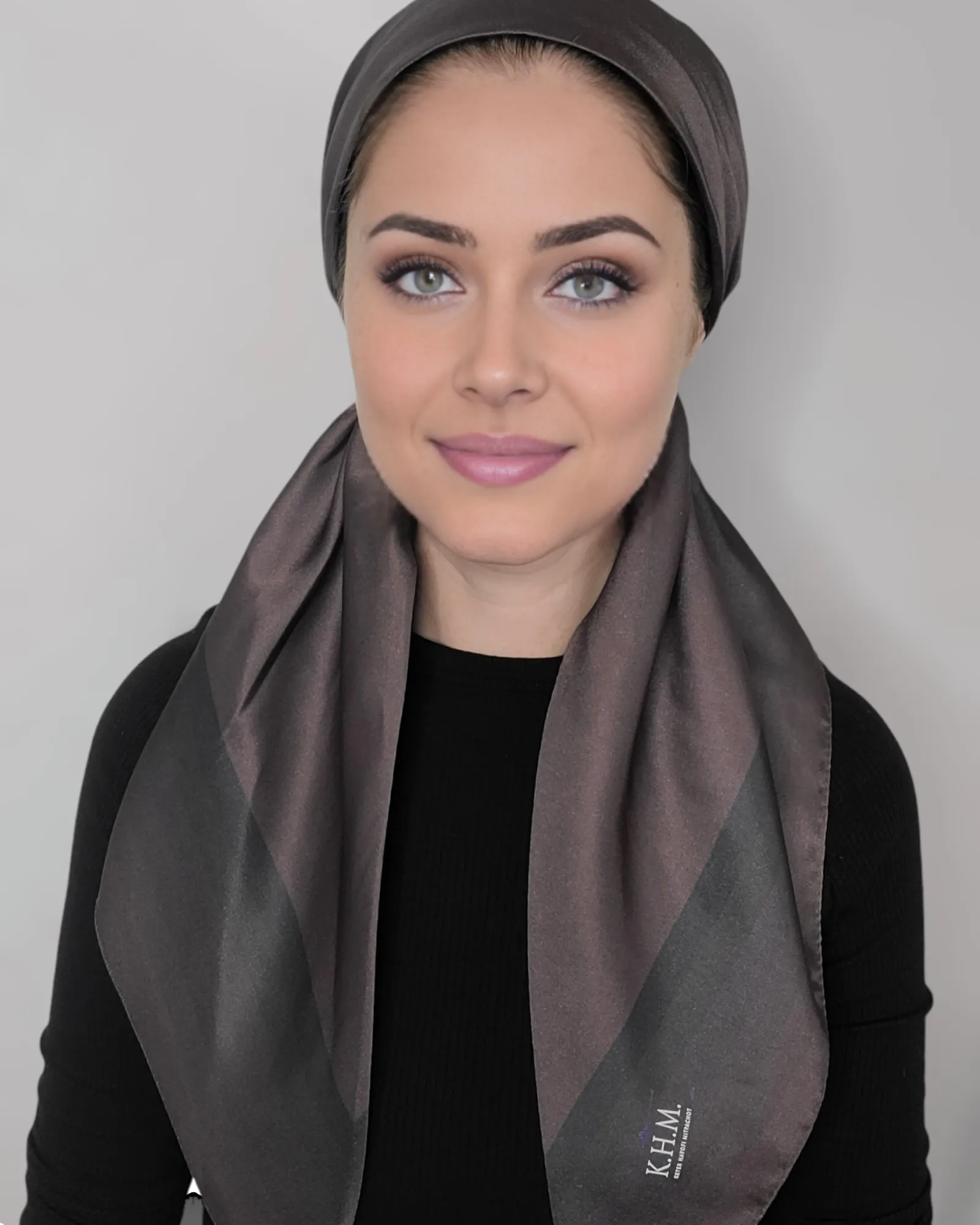 Satin Solid Adjustable Pretied Scarf With Borders