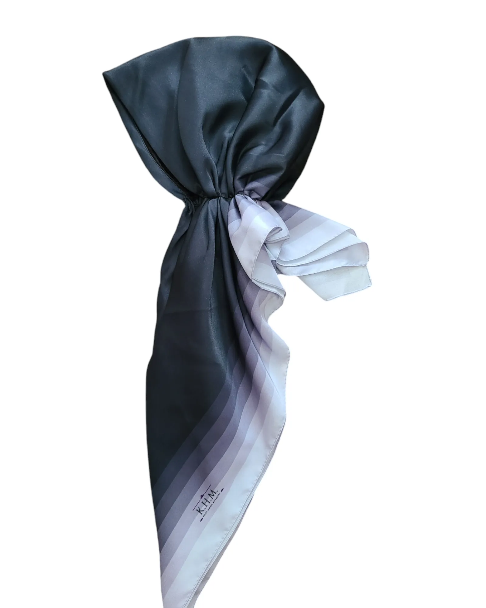 Satin Solid Adjustable Pretied Scarf With Borders