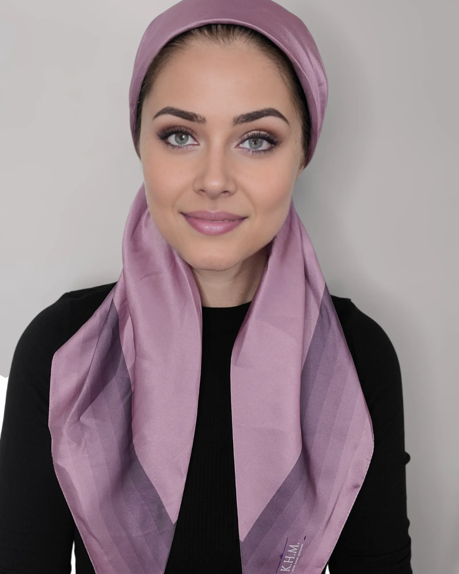 Satin Solid Adjustable Pretied Scarf With Borders