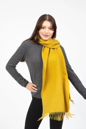 Solid Cashmere Wide Scarf - Sulphur Green