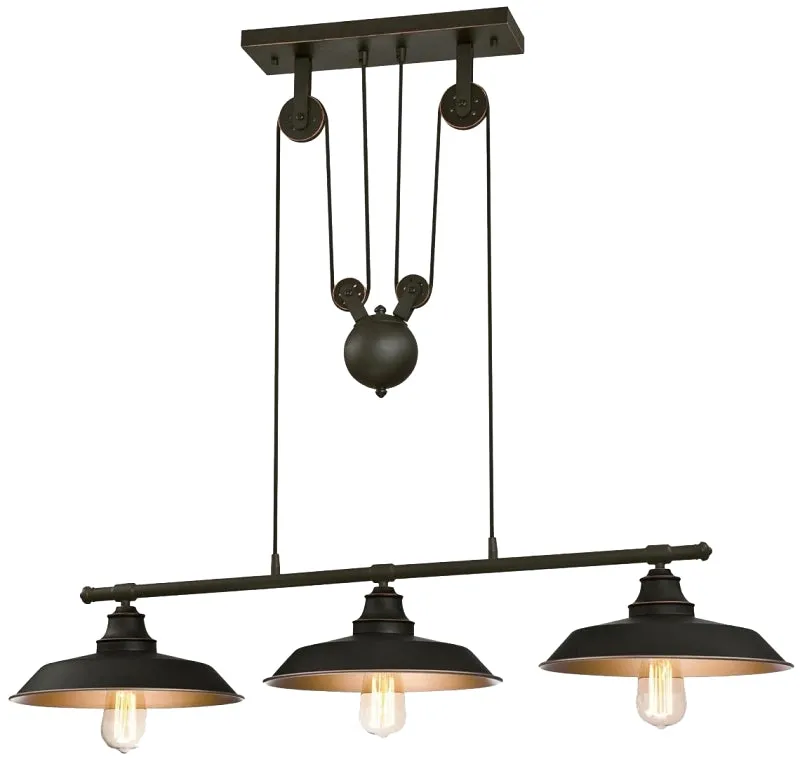 Westinghouse 6332500 Pulley Pendant Light, 3-Lamp, Oil-Rubbed Bronze Fixture :EA: QUANTITY: 1