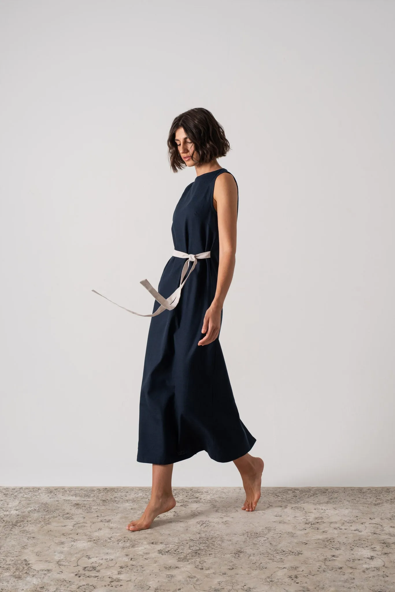 Zuri Midi Dress in Navy